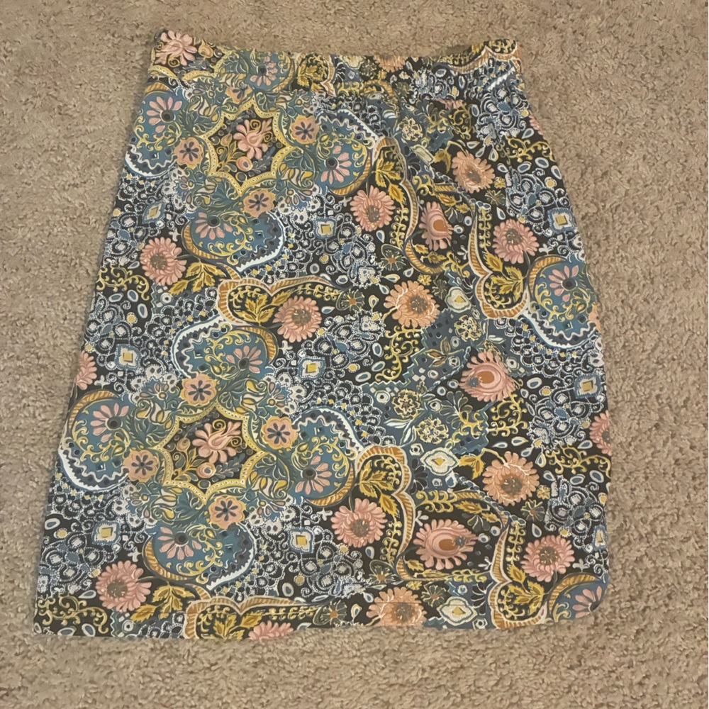 LOFT High Waist Floral Women's Shorts - Blue and Yellow